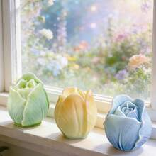 3件套硅胶郁金香模具，适用于DIY蜡烛、香薰蜡烛、树脂、石膏、软陶、环氧树脂填充模具 - 鬱金香 - 查看 5