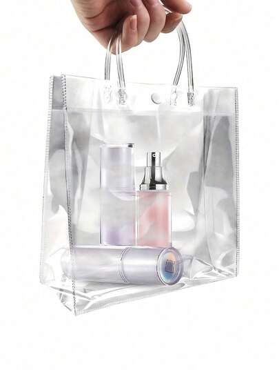 16个可重复使用的透明PVC礼品袋，带提手 - 耐用派对礼品手提袋，适合男女通用，也可用于公司零售、派对、婚礼回礼、购物、透明礼品袋、情人节礼物包装、婚礼回礼袋、花束袋、母亲节礼物、毕业礼物等。