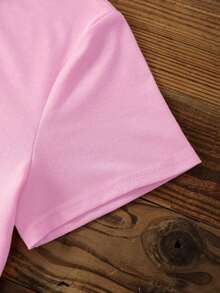 Solid Color Round Neck Basic Short Sleeve T-Shirt Is Suitable For Summer Casual WearLoose And Comfortable - 淺藍色 - 查看 9