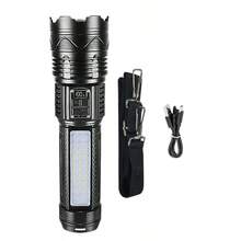 超亮260000流明LED手电筒 - 可充电、防水战术手电筒,带变焦和双照明模式、远射COB光束、内置电池移动电源,可用于紧急情况 - 手電筒 - 查看 13