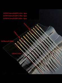 12PCS/1PC,Stainless Steel Sewing Needles,Hand Sewing Needles, Self-Threading Side Sewing Needles,Comes With Rosewood Needle Tube,Sewing Threader,Sewing Accessories,Suitable For Elderly Use,Can Be Used For Sewing Clothing,Embroidery, Handicrafts, Etc. - Multicolor - View 4