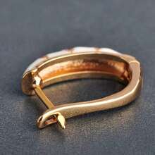 Fashionable Blue Floral Enamel Copper Earrings, Party & Banquet Earrings For Women & Girls, Golden Sweet Accessory, Gift Choice - 藍色 - 查看 4