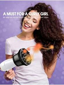 通用吹风机扩散器配件，适用于直径 1.4 至 3.15 英寸的吹风机，适合卷发和自然波浪发质（黑色） - 黑色 - 查看 2