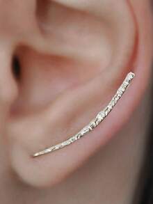 1对简约耳钉，女士款，适合派对、订婚、周年纪念、情人节等场合佩戴。 - 銀色 - 查看 6