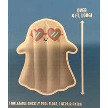 Lets Go! Summerween - Tubo inflable para balsa de verano fantasma fantasmal con anteojos de sol 49 x 37 x 8.7 pulgadas - Blanco - Ver 4