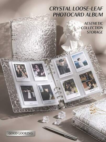 A5 Size Acrylic Wavy Transparent Photo Album, Collects 3-Inch Photos, Ideal For Idol & Celebrity Collections