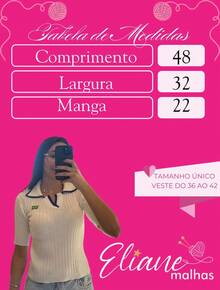 Women's Modal Knit Blouse, Brazil Style, Short Sleeve, Ribbed Knit, Polo Neck, Comfortable - White - View 6