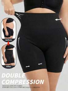 Quần short định hình eo cao cỡ lớn dành cho nữ, kiểm soát vùng bụng tốt, gấu quần chống cuộn, legging định hình co giãn cao, đồ định hình thon gọn không đường may, bộ đồ định hình eo mạnh mẽ, phù hợp cho đi làm, dự đám cưới, tập thể dục, mặc hàng ngày. - màu đen - Xem 1