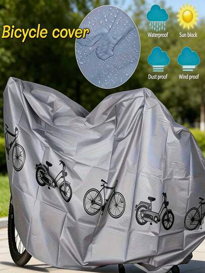 1 Stück strapazierfähige, wasserdichte und wiederverwendbare Fahrradabdeckung, UV-beständig, staubdicht, windundurchlässig, waschbares PVC-Material, geeignet für Mountainbike, Rennrad, Elektrofahrrad Outdoor-Lagerung, wetterfeste Fahrradabdeckung | Bedruckte Fahrradabdeckung | Strapazierfähige PVC-Abdeckung, Wanderfahrrad Zubehör, Fahrrad Outdoor-Lagerungsabdeckung, Zufallsfarbe