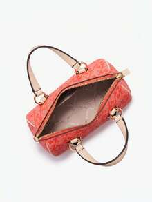 Michael Kors Bolso de mano clásico pequeño MK Grayson con cremallera superior, incluye correa de hombro ajustable - Rojo coral - Ver 5
