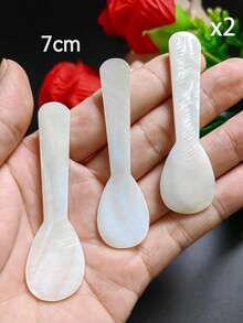 7cm/9cm/11cm Natural Personalized Pearl Shell Spoon, Multi-Functional Spoon Tableware, White Spoon, Face Mask Beauty Spoon, Dessert Ice Cream Spoon, Salt Spoon, Caviar Spoon, Suitable For Scooping, Scraping, Serving And Stirring - View 13