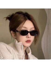 1 chiếc kính mắt hình bầu dục thời trang, kiểu dáng thanh lịch và đơn giản, gọng nhựa, chống gió, kính thời trang cao cấp hình bầu dục, kính mắt thời trang kiểu dáng thon gọn, phụ kiện đi biển kiểu dáng cơ bản, thích hợp cho mùa xuân và mùa hè. - Nhiều màu - Xem 7