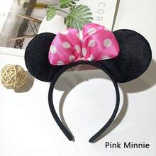 Băng đô tai chuột Mickey thủ công dành cho nữ và bé gái của Disney, phụ kiện hóa trang tai chuột Mickey chấm bi và nơ. - Nhiều màu - Xem 4