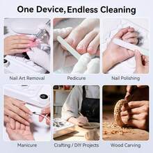 Makartt Rechargeable Nail Dust Collector - 5500RPM Dust Collector Nail Tech ERYNOS Adjustable Speed, Compact&Quiet For Acrylic Nail Polish Manicure Salon&Home Use With 10pcs Filters&Dust Brush - Pink - View 10
