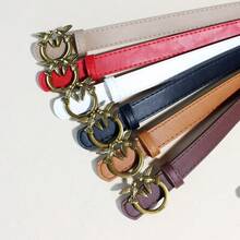 Casual Women's Belt With Swallowtail Buckle, Fashionable Leather Belt, Women's Belt 105 Cm - 黑色 - 查看 2