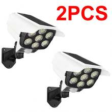 Solar Outdoor Lights,Solar Motion Sensor Security Light, Fake Surveillance Monitor Lamp, Remote Control Solar LED Floodlight With PIR Body Induction, White & Warm Yellow Dual Light, Solar Lights Outdoor Waterproof,Outdoor Yard Wall Corner Light - Star - View 15