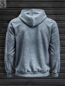 New York City Men's Unisex Kangaroo Hoodie Sweatshirt, Warm, Soft And Comfortable Winter Jacket, New Release, 100% Cotton - 灰色 - 查看 4