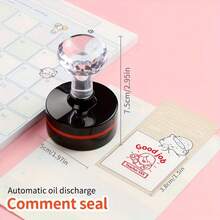 Custom Teacher Name Stamp With Inspiring Phrase, Transparent Gem Design, Suitable For Grading Assignments And Classroom Management, Great For School And Office Use - Multicolor - View 2