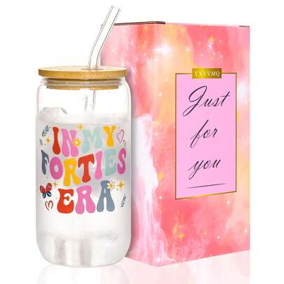 40th Birthday Gift For Women, My 40s Era Glass Cup, Unique 40th Birthday Gift, 40th Birthday Celebration Cup Gift For Best Friend, Mom, Wife, Daughter