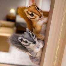 BLUESLEMON Realistic Squirrel Plush - 7.48'' Kawaii Chipmunk Stuffed Animal, Soft Gray & Stuffed Doll For Bedtime, Decor, Collectors - Rag Doll Photo Prop For Home Room Decoration - Multicolor - View 3