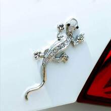 Hình dán tường 3D hình thằn lằn trang trí ngoại thất xe hơi, màu bạc. - A - Xem 1