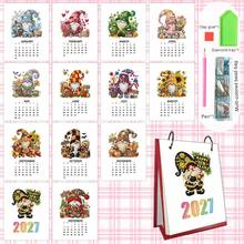 1件2027可爱节日图案钻石画DIY节日系列图案日历，迷你桌面日历，台历，办公日历创意手工，书桌客厅装饰日历架，节日装饰，女友礼物，真诚礼物，完美礼物，新年礼物，圣诞礼物，迷你钻石画日历 - 套裝 - 查看 13