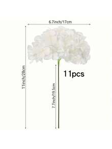 [Cantidad] Piezas/Set Ramo de flores de hortensias artificiales de 23 cm, tallos de flores de hortensias falsas, adecuado para centro de mesa de boda, decoración del hogar (Blanco) - Multicolor - Ver 12