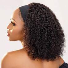 Headband Wig Deep Wave 16 Inch Glueless None Lace Front Deep Curly Wig Brazilian Hair Wear And Go Wigs For Women 200% Density Machine Made Put On & Go Black Headband Half Wigs Blended Human Hair Natural Color No Glue Throw On & Go Wig 10-34 Inch - Natural Black - View 3