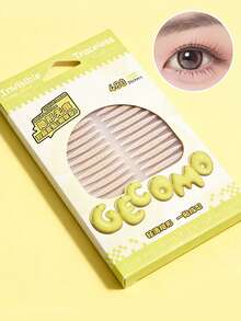 480pcs Natural Enlargement Breathable Mesh Olive-Shaped Invisible Double Eyelid Tape, Waterproof, Sweat-Proof, Matte, Non-Reflective, One-Time Shaping, Cosmetic Beauty Tool - Yellow - View 2