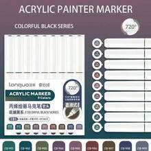 Bộ 207 bút dạ acrylic màu, đầu mềm, dung lượng lớn, nhiều màu, chống thấm nước, thích hợp vẽ graffiti trên giấy, đá, vải bố, gỗ, thủy tinh, gốm sứ và vải, bút khô nhanh, dụng cụ mỹ thuật. - Bộ - Xem 38