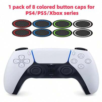 8 piezas de tapas de botón de silicona que brillan en la oscuridad, cubiertas de agarre de joystick de controlador de simulación, compatibles con /PS3/PS2, One/360, diseño cómodo