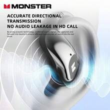 Monster MQO36 OWS 无线耳机 BT 6.0 降噪运动耳塞 HiFi 立体声高清通话游戏耳机带麦克风 - 查看 6