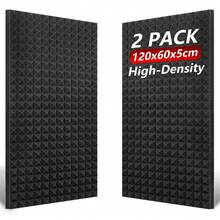 Tấm xốp cách âm TOUO Sound Dampening Acoustic Foam, 1-4 tấm hình chóp, kích thước 47.2"X23.6", dùng để cách nhiệt tường cho phòng thu âm tại nhà hoặc KTV. - Kim tự tháp - Xem 17