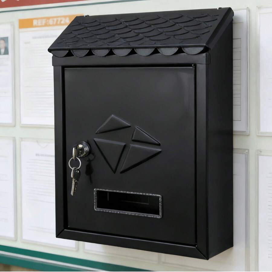 Hộp thư ngoài trời có khóa - Kích thước: 217*70*300mm, Có màu đen/trắng, Có khóa an toàn, Thích hợp sử dụng ngoài trời cho nhà ở và văn phòng. - 217*70*300mm - Xem 1