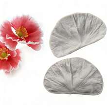 Rose, Lily, Hibiscus Petal Double-Sided Textured Silicone Mold, Fondant Cake Decorating Mold, Reusable Kitchen Baking Tool For Wedding, Birthday Party Decoration - Light Grey - View 10