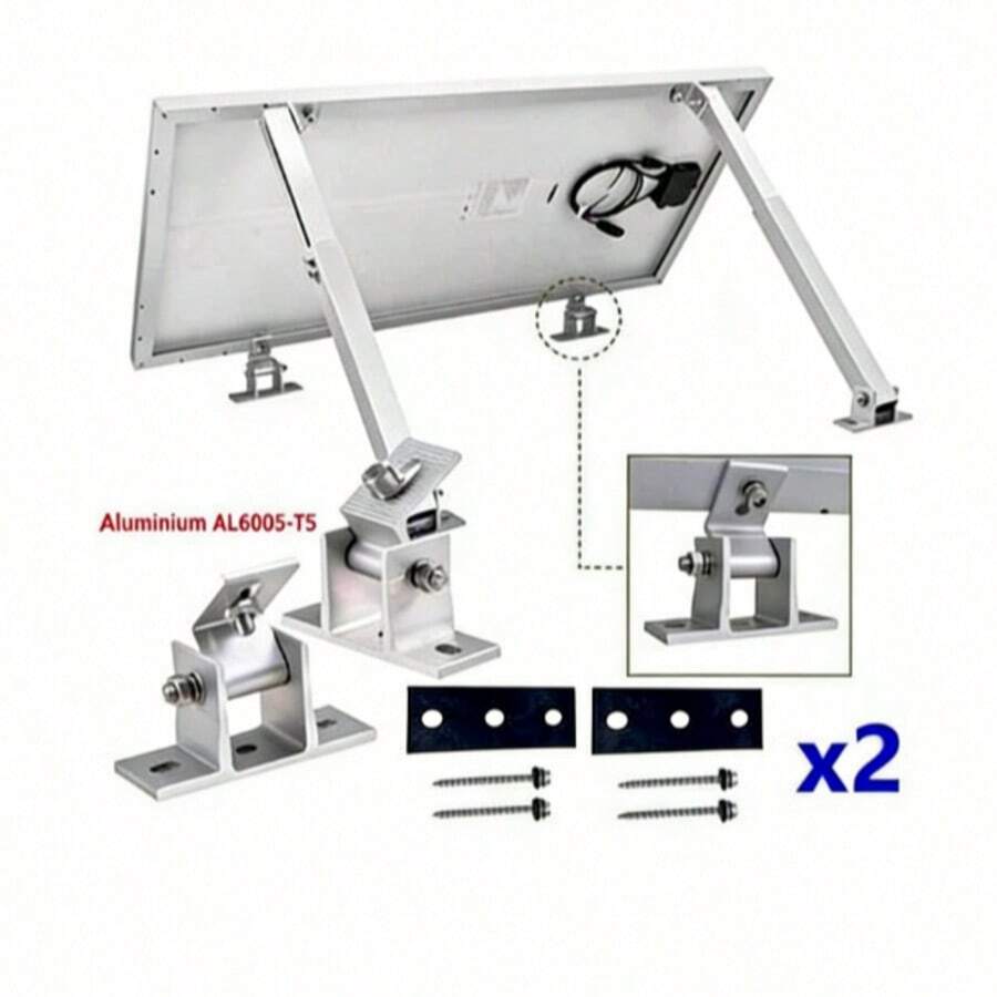 2X Solar Panel Mounting Brackets Adjustable Angle Solar Panel Tilt Mount Bracket - Multicolor - View 1