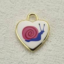 1 件甜美粉色系列 DIY 首饰吊坠，草莓/花朵/蜗牛/靴子/蝴蝶结/爱心珐琅元素，少女风百搭吊坠配件 - 印刷粉紅色 - 查看 8