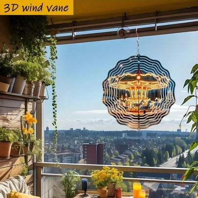 1 chiếc vòng quay 3D mộng mơ, kích thước 10 inch * 10 inch, có móc xoay, đồ chơi xoay 360° tự làm, thích hợp làm quà tặng trong nhiều dịp lễ.