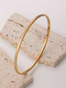 Brazalete de acero inoxidable chapado en oro de 18K con textura vintage y diseño de múltiples capas - Diseño de tono dorado lujoso adecuado para uso diario, fiestas y vestimenta formal - Dorado - Ver 18
