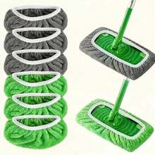 1-6pcs Microfiber Mop Cloth Absorbent Sponge Replacement Reusable Suitable For Swifer Flat Mop Household Accessories Bathroom - Multicolor - View 17