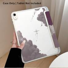 飛機與雲朵圖案彩繪效果平板保護殼附支架，適用於 Honor 8/9/10/X8/X8A/X9/X8Pro/X9Pro 及其他機型 / MatePad SE 11 吋 / MatePad 11 吋 / 11.5 吋 / MatePad Pro / Apple 10 代/11 代 2025 (A16) / Galaxy Tab A7/A9 及其他熱門機型 - 彩色 - 查看 4