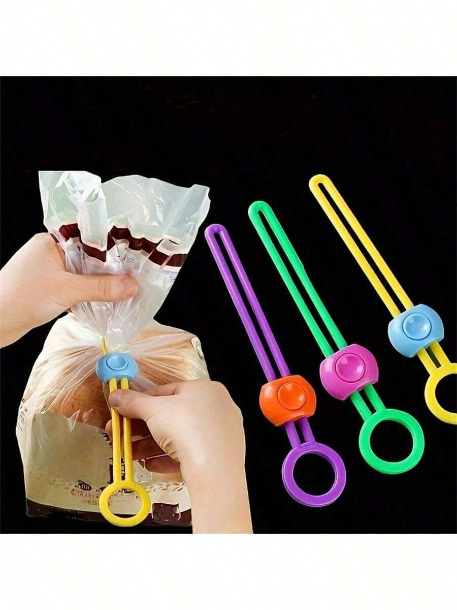 1/3/6/12pcs Tricolor Food Preservation Zipper Clips, Creative Food Sealing Buckle, Wire Storage Cord Organizer, Kitchen Storage & Preservation Tools - Multicolor - View 1