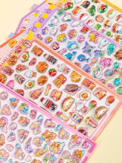Bộ sticker 3D epoxy resin nhiều màu sắc dễ thương mới năm 2026 | Sticker dán ốp điện thoại, sticker chống thấm nước có thể tái sử dụng dùng để trang trí sổ lưu niệm và văn phòng phẩm.