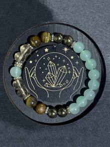 1pc Natural Citrine Tigers Eye Crystal Bracelet For Women Summer Beaded Bangles Money Gifts - Multicolored - View 7
