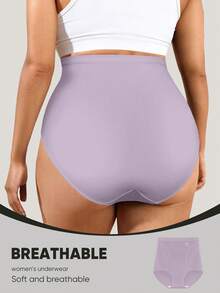 Morelect Women's High Waist Briefs, Shaping, Tummy Control, Skin-Friendly, Comfortable - Mauve Purple - View 3