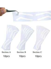 5pcs/30pcs/60pcs Disposable Eyebrow Tattoo Stencils, Makeup Positioning Dye Eyebrow Stickers, Eyebrow Tattoo Positioning Stickers - Multicolor - View 9