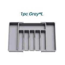 1个可调节餐具收纳托盘，厨房筷子刀叉抽屉收纳盒，可伸缩塑料抽屉收纳盒 - 彩色 - 查看 12