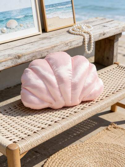 1 chiếc gối trang trí hình vỏ sò tươi mát, kiểu dáng ven biển, vỏ gối trang trí hình vỏ sò màu tím oải hương Pháp, kiểu dáng không đều, điểm nhấn cho ghế sofa phòng ngủ phong cách Ins.