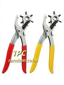 1 件装重型人造革打孔钳 - 旋转钢制手动工具，红色手柄，适用于皮带、缝纫项目和工艺品 - DIY 爱好者的完美礼物，人造革打孔工具 - 皮帶打孔器 - 查看 12