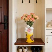 Cute Cat Paw Resin Vase, Ins Style Pet Decor, Desktop Flower Planter For Living Room - A - View 4